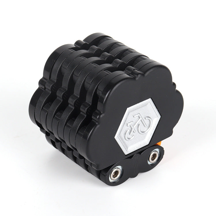TL800-A Anti-Theft Folding Bike Lock 26-Section Alloy Steel Security Chain with 4-Digit Combination & Pagoda Design