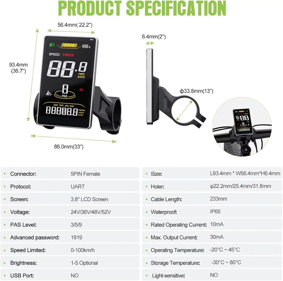 9-Level-PAS-Electric-Bicycle-Controller-Panel