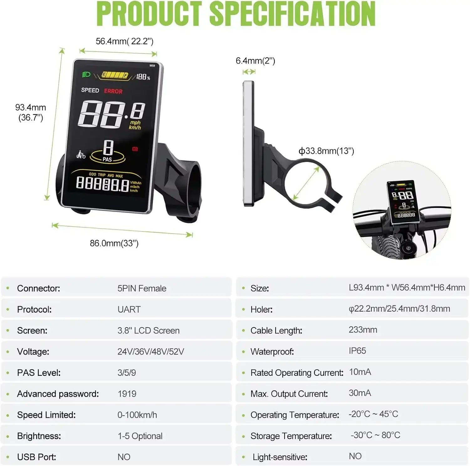 9-Level-PAS-Electric-Bicycle-Controller-Panel