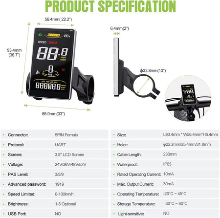 9-Level-PAS-Electric-Bicycle-Controller-Panel