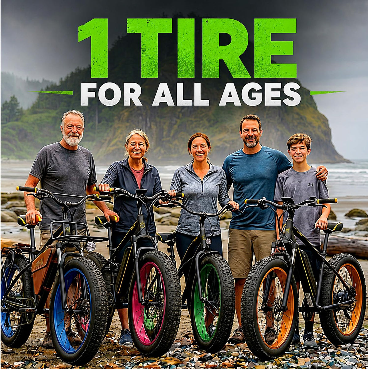 20x4.0 / 26x4.0 All-Terrain Folding, Puncture Resistant Fat Tire for E-Bikes & Fat Bikes, Includes 2 Tires and 2 Inner Tubes