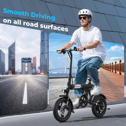 VARUN 500W Folding Electric Bike – 25 Mile Range, 32 km/h Speed, Dual Disc Brakes & Hidden Battery