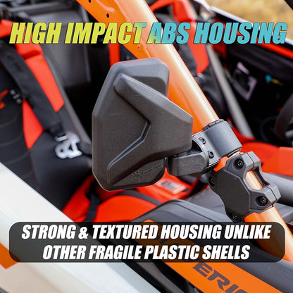 Chupacabra Offroad UTV Side Mirror Kit (2 Pack) - Compatible with 1.6" to 2" Round Roll Cage Bars