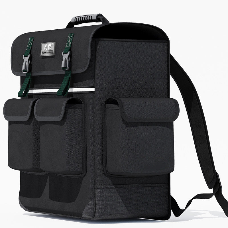 Heavy-Duty Canvas Tool Backpack Multi-Pocket Organizer for Electricians & Technicians