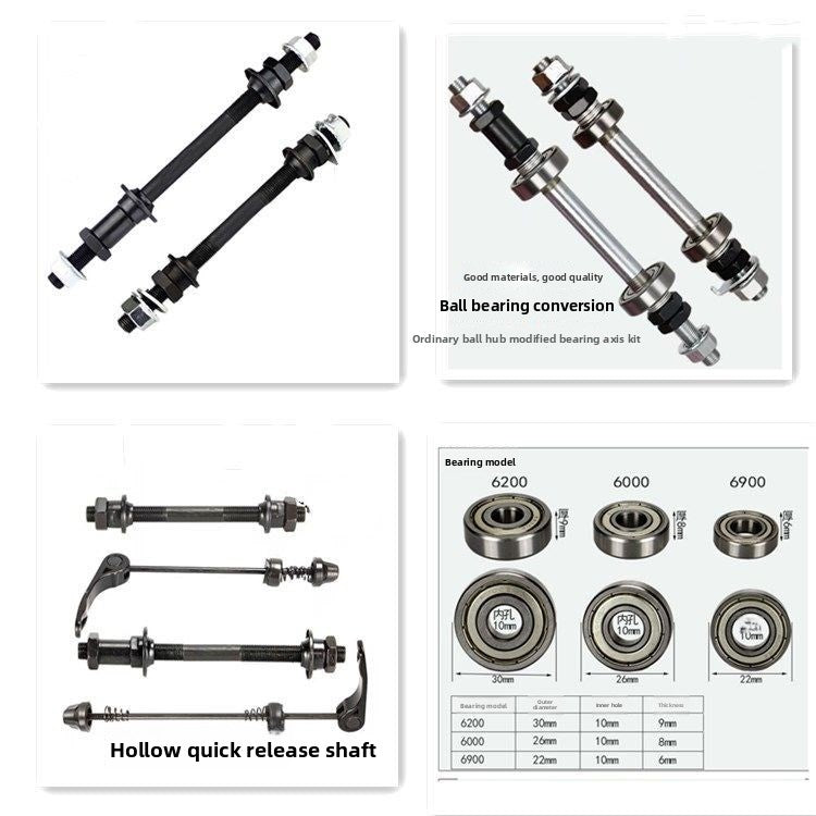 Sealed Bearing (6000/6200/6900) Axle Conversion Kit for Xidesheng & Permanent MTB