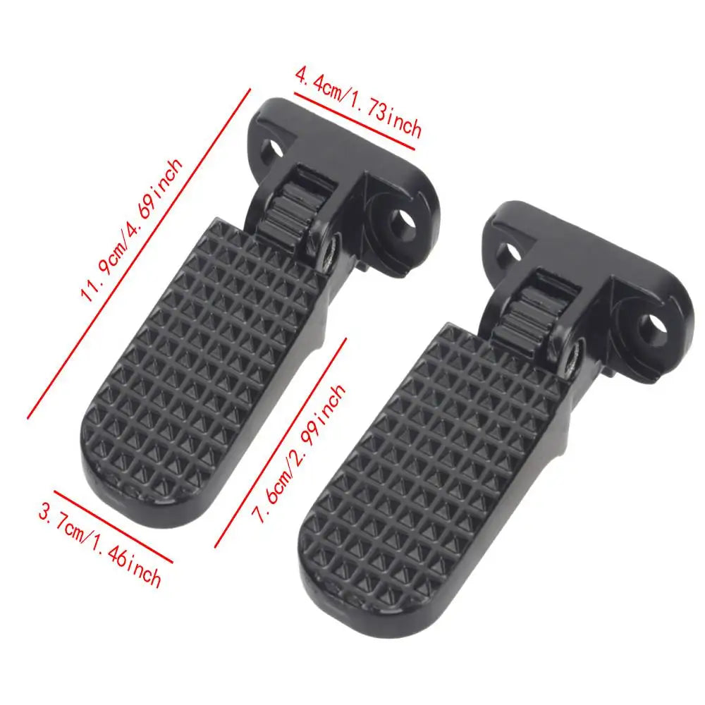 2x Bike Rear Pedals Metal Foldable Foot Pegs for Electric Bicycle Motorcycle Bikes Rear Footrest Non Slip Replacement Pedal