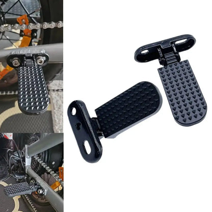 2x Bike Rear Pedals Metal Foldable Foot Pegs for Electric Bicycle Motorcycle Bikes Rear Footrest Non Slip Replacement Pedal