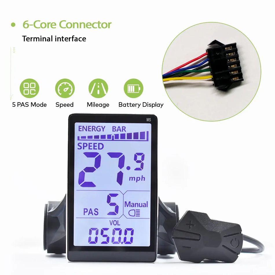 24V-60V Universal M5 E-Bike LCD Display - Waterproof Control Panel