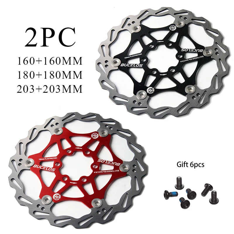 BUCKLOS Bicycle Disc Brake 160/180/203 Bike Floating Rotors Stainless Steel Mountain Bike Brake