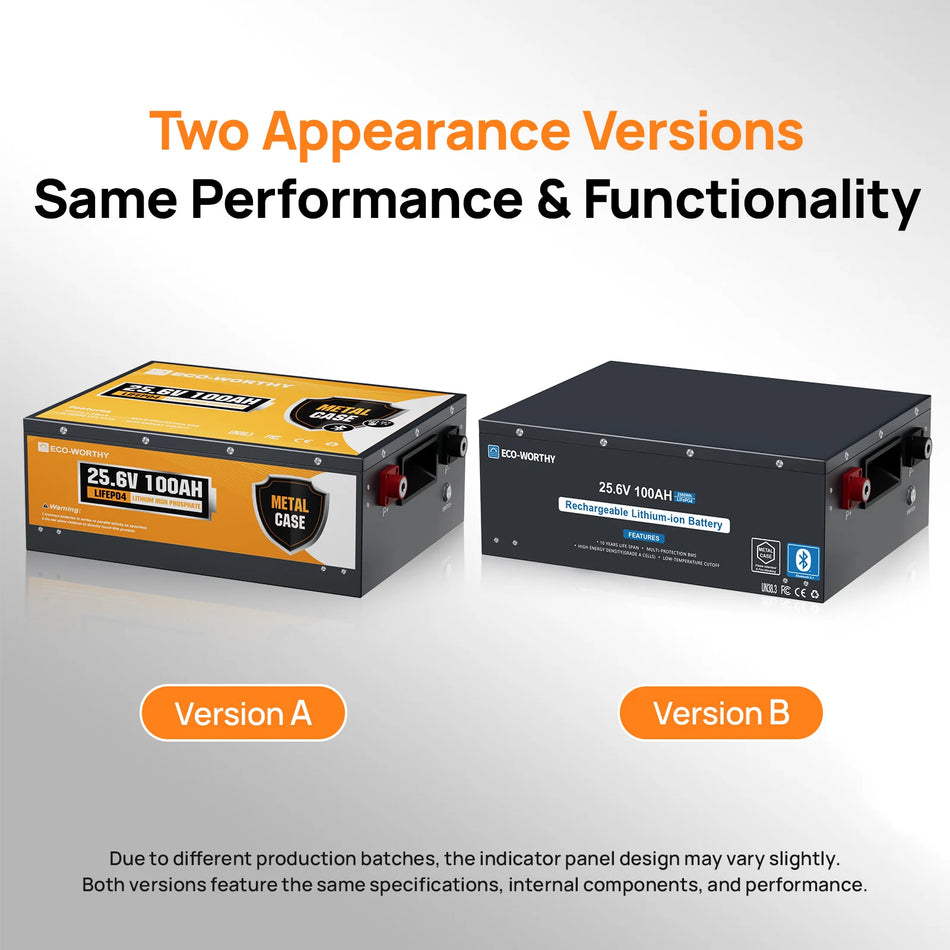 ECO-WORTHY 24V Battery Terminal Posts and Metal Casing Design Close-up