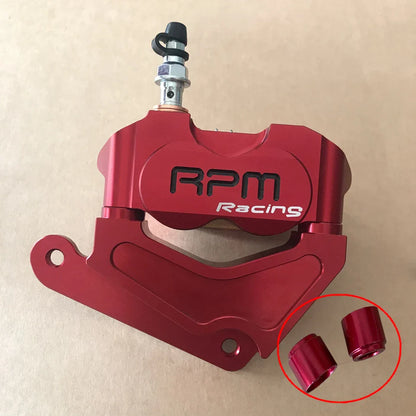 RPM Racing 82mm Radial 4-Piston Front Brake Caliper – For Honda Dio AF18/27/28/34/35 (Fits 200mm–220mm Disc) Red 220mm