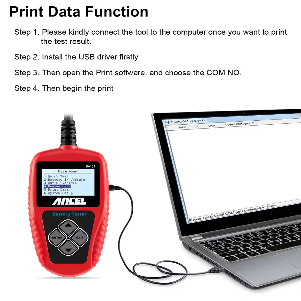 ANCEL BA101 digital battery analyzer for cars
