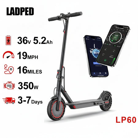 AOVOPRO LADPED LP60 Electric Scooter side profile showing foldable frame LP60