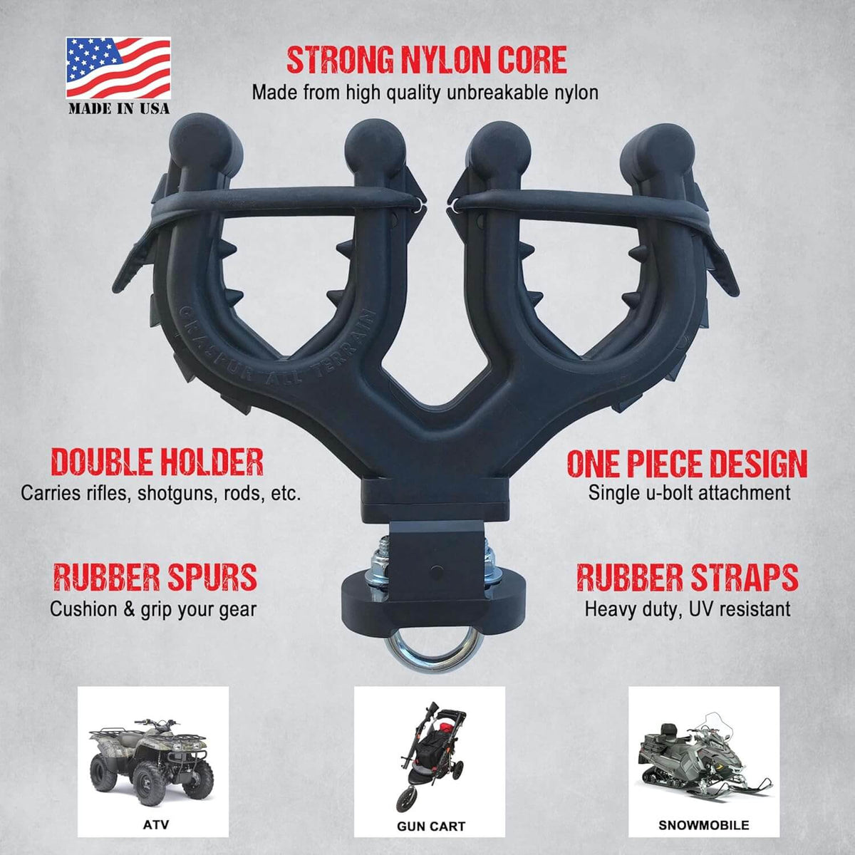 ATV gun mount rubber spurs