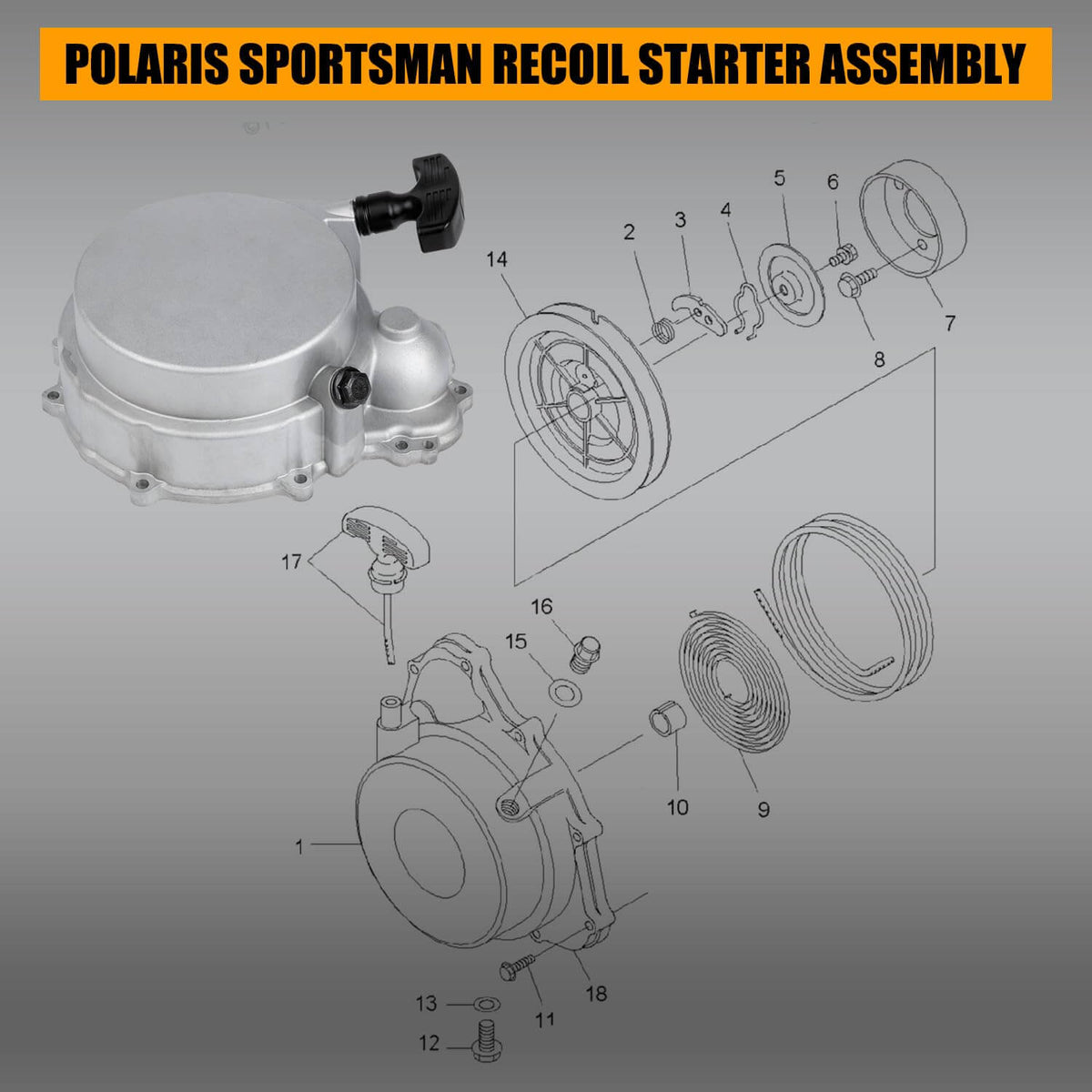 ATV pull start assembly Polaris