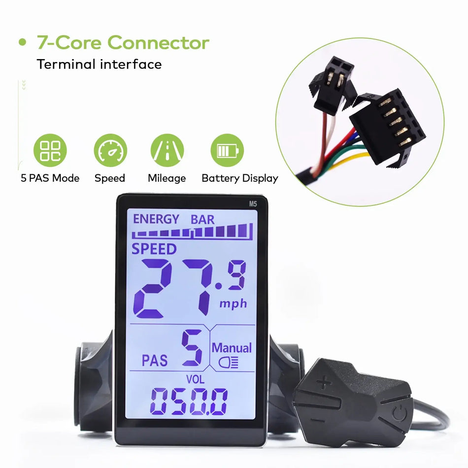 24V-60V Universal M5 E-Bike LCD Display - Waterproof Control Panel