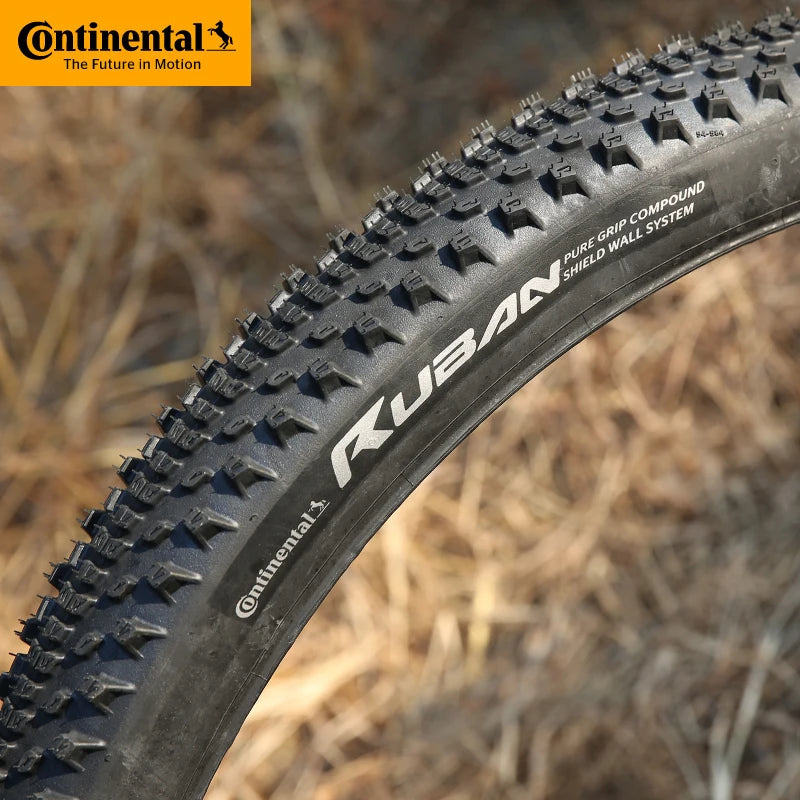 Action shot of Continental Ruban mountain tire on trail terrain