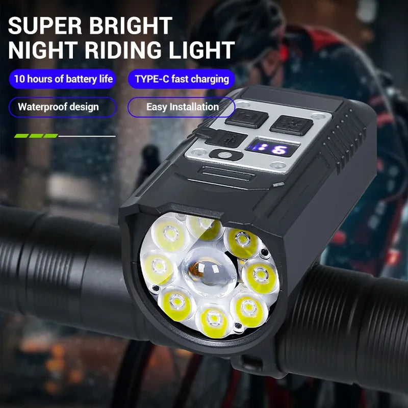 Cycling Light Super Bright Bicycle Front Light Rechargeable Bike Headlight Waterproof Mountain Road Bike Flashlight Bicycle Lamp