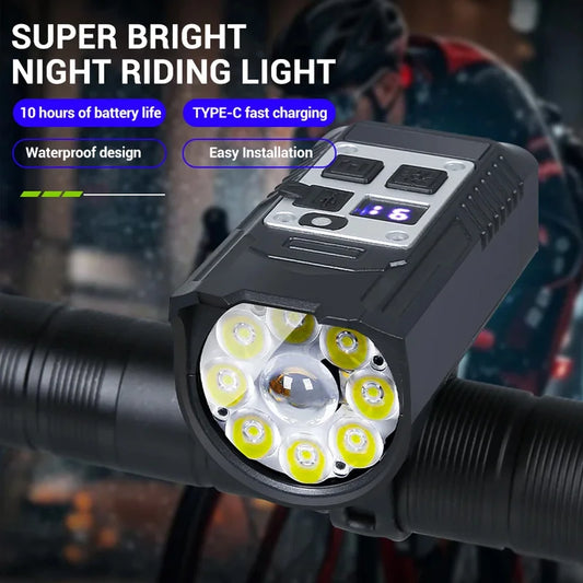 Cycling Light Super Bright Bicycle Front Light Rechargeable Bike Headlight Waterproof Mountain Road Bike Flashlight Bicycle Lamp