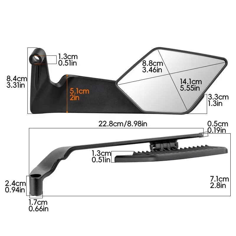 Adjustable Folding Motorcycle Mirrors for Yamaha TMAX