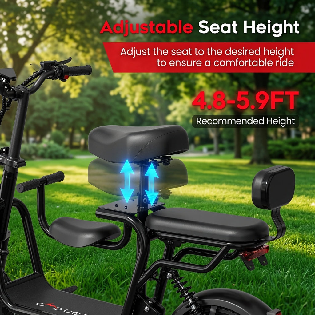 Adult Electric Scooter with Comfortable Seating and Smooth Ride