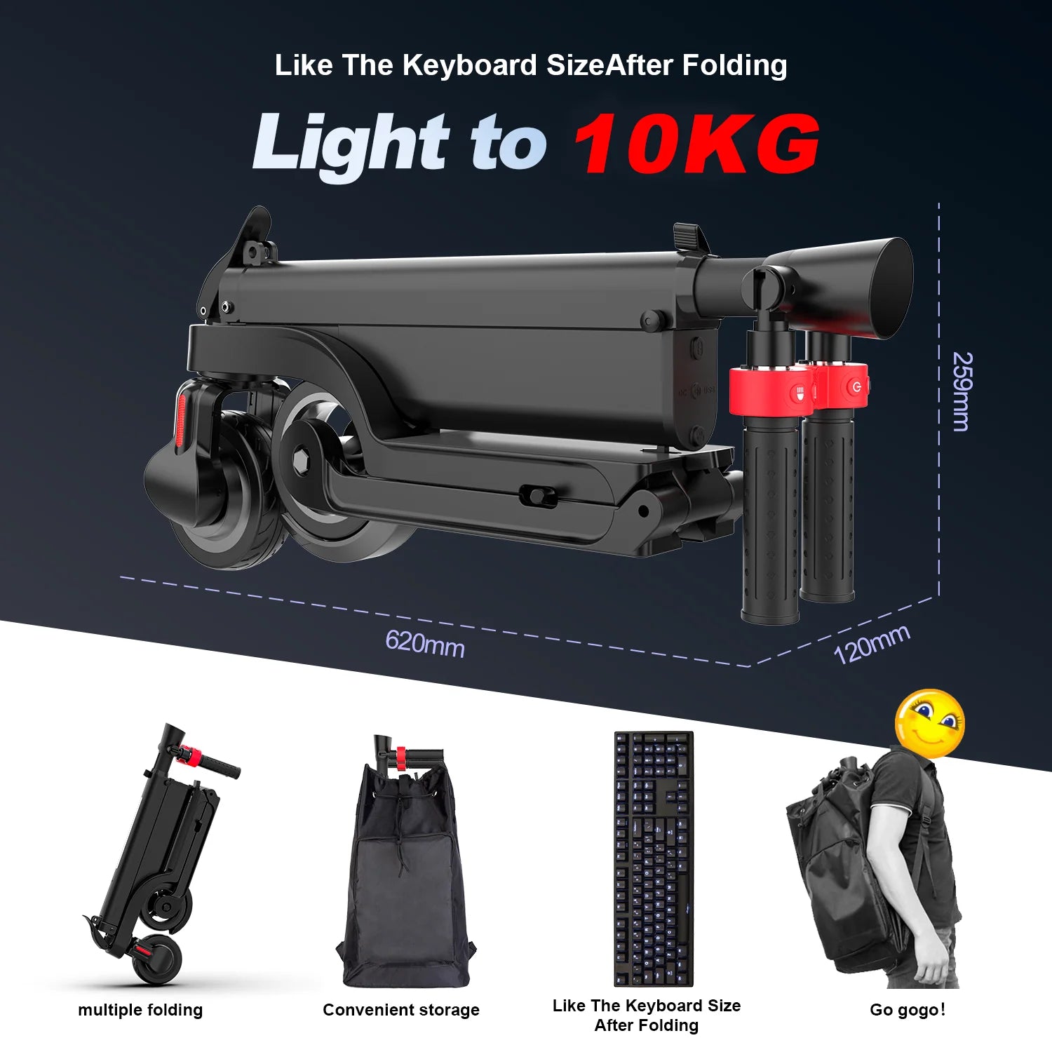 Adult electric scooter with 25 km/h top speed and long range