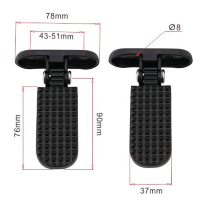 2x Bike Rear Pedals Metal Foldable Foot Pegs for Electric Bicycle Motorcycle Bikes Rear Footrest Non Slip Replacement Pedal