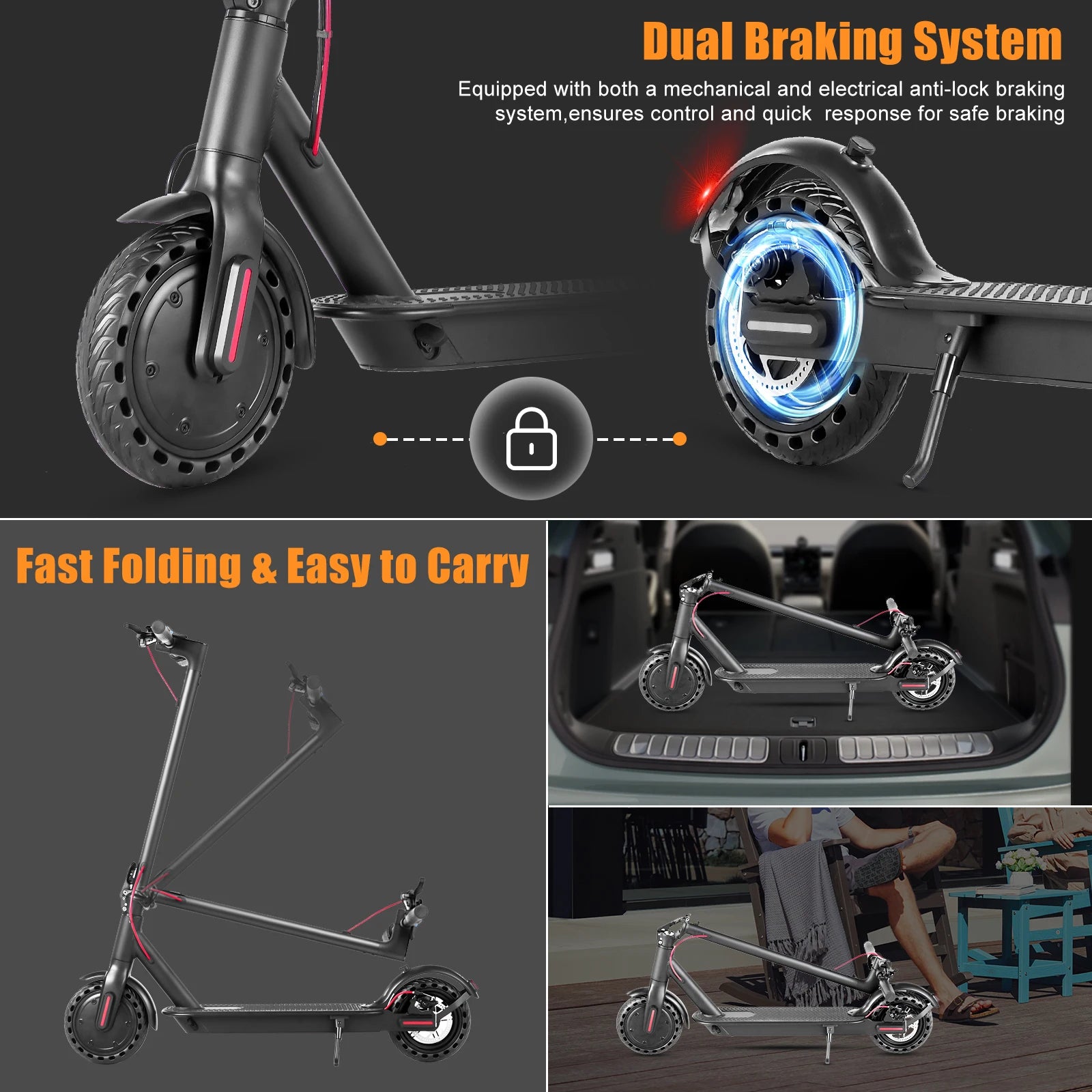 AiliFE Commuter Scooter with 8.5 Inch Honeycomb Puncture Proof Tires