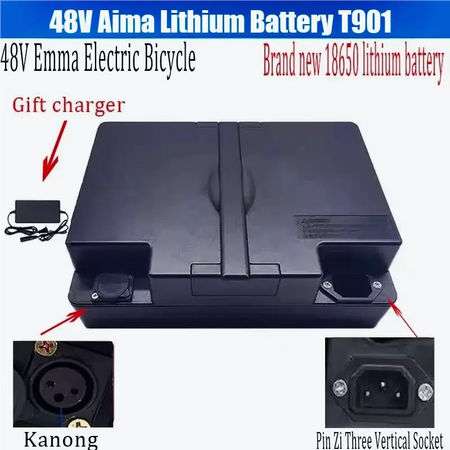 48V Lithium-ion Battery (17.5Ah/21Ah/30Ah) for Aima T901 & Electric Scooters with gift charger and connections.