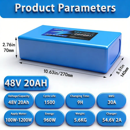 Aleaivy 48V battery pack for electric scooter and bicycle