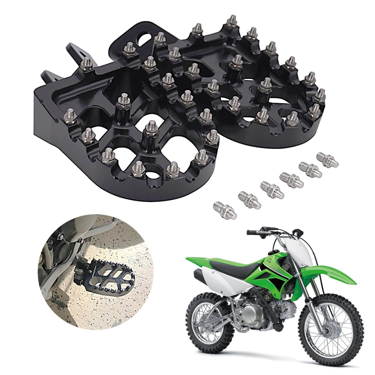 Aluminum alloy motorcycle foot pegs for KLX450R 2008-2014