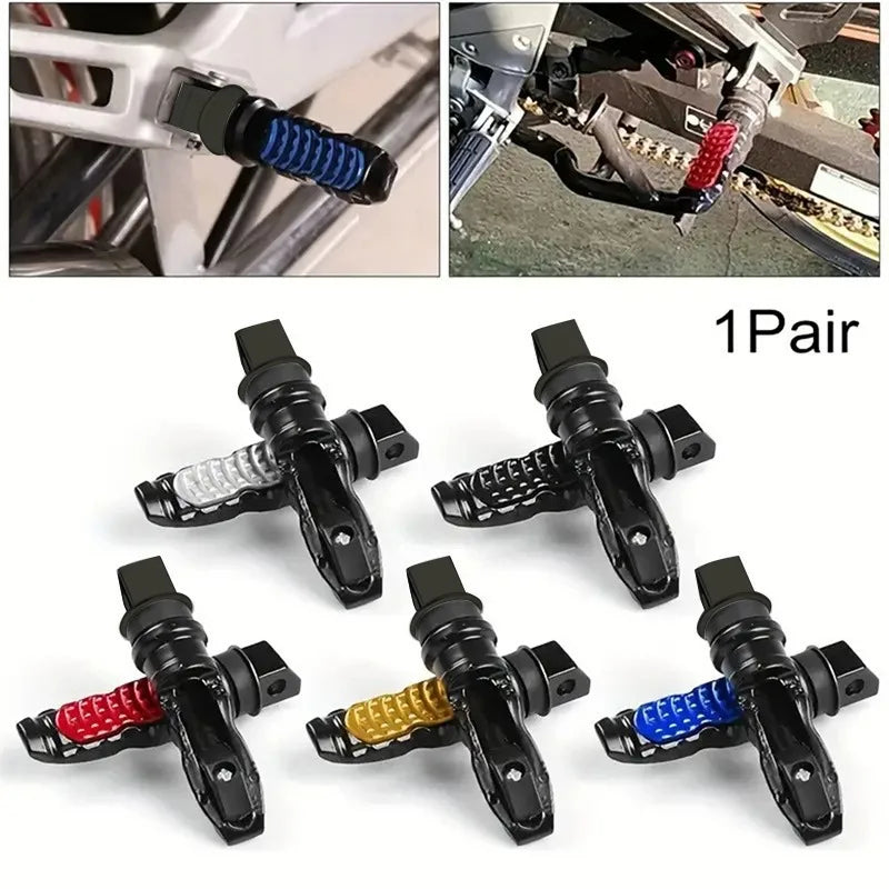 Aluminum alloy rear passenger footrest pedals for motorcycle