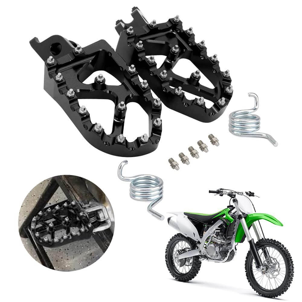 Anodized black green dirt bike foot pegs corrosion resistant design