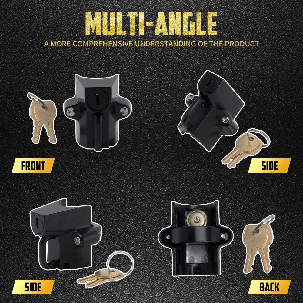 Anti-theft helmet lock for 7/8 to 1-1/4 inch handlebars