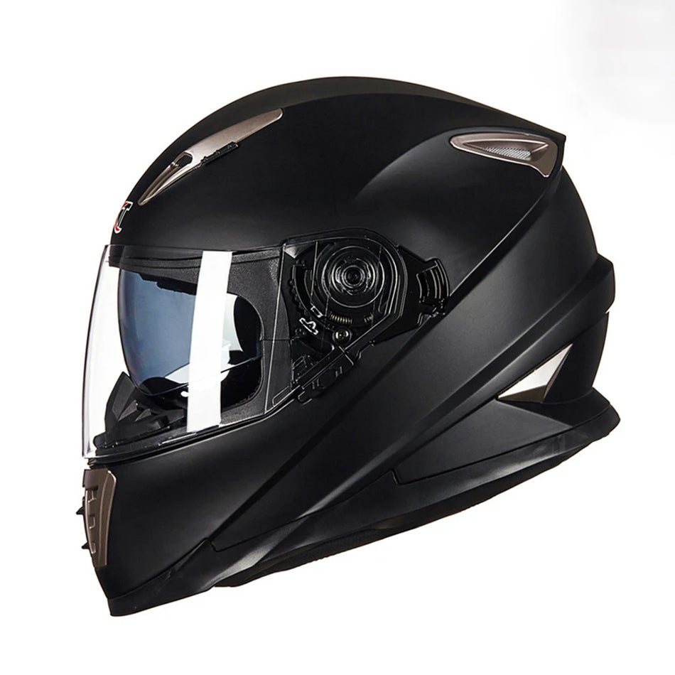Anti fog dual lens riding helmet
