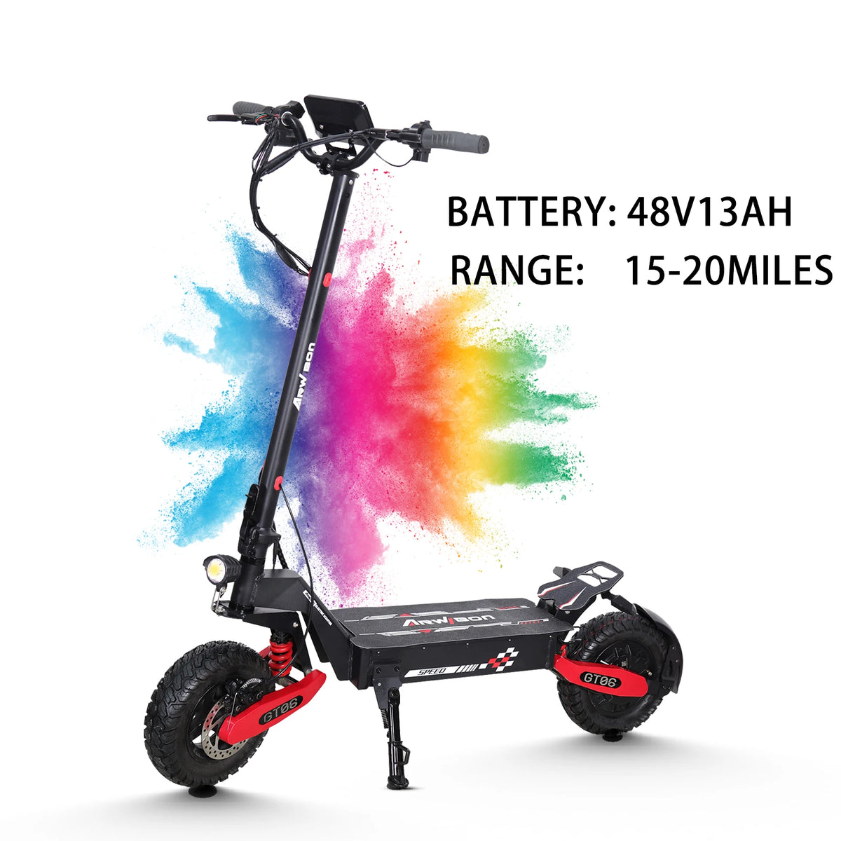 Arwibon GT06 25MPH Electric Scooter with 48V Battery