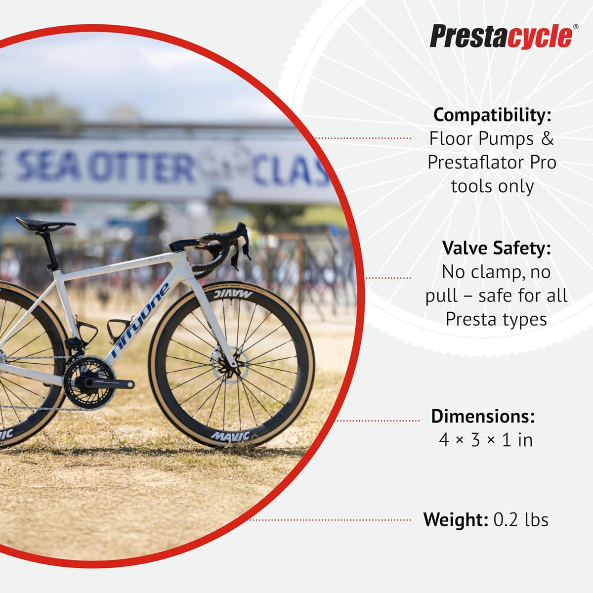   Prestacycle Presta Head – Auto-Lock Bicycle Tire Pump Head for Tubeless & Presta Valves