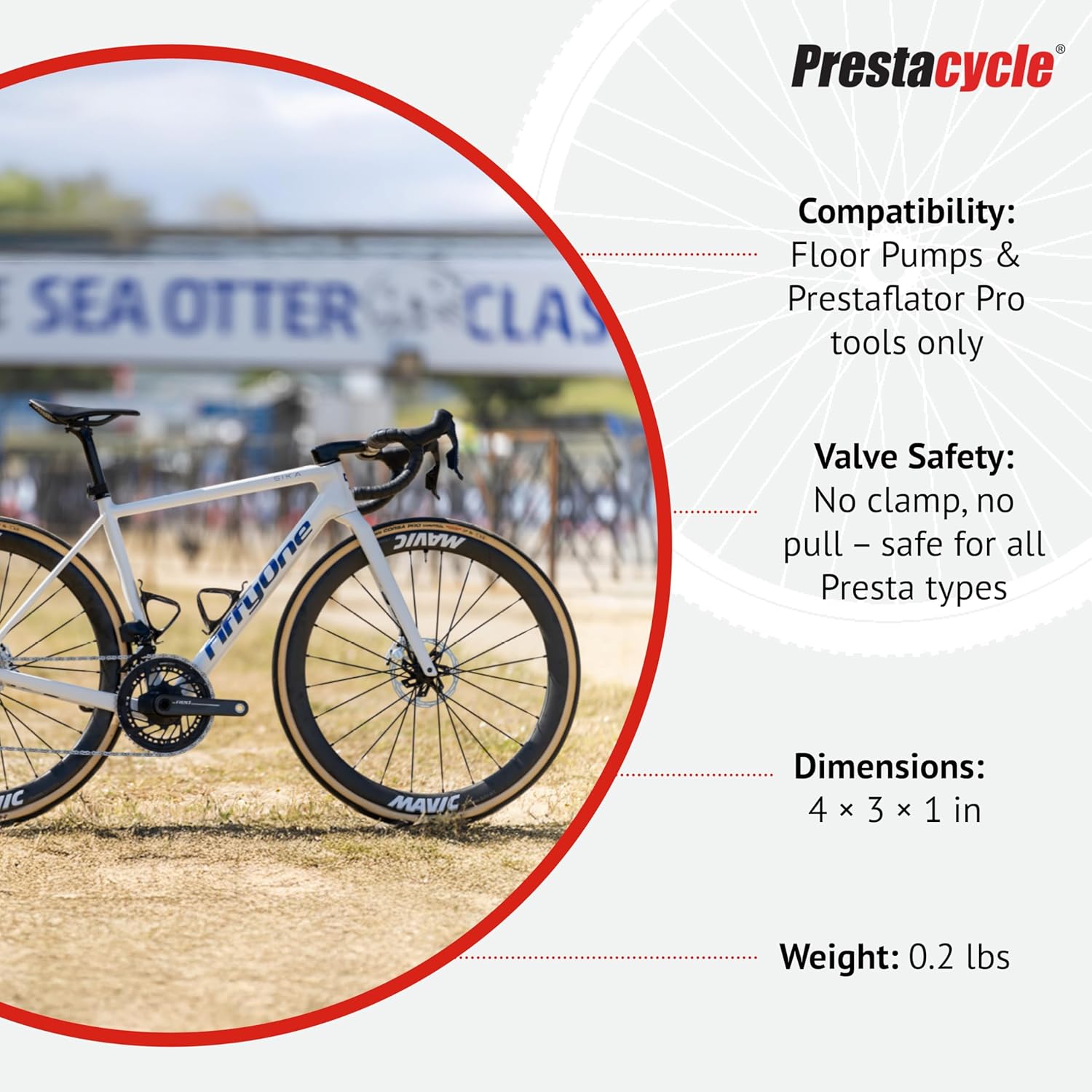   Prestacycle Presta Head – Auto-Lock Bicycle Tire Pump Head for Tubeless & Presta Valves