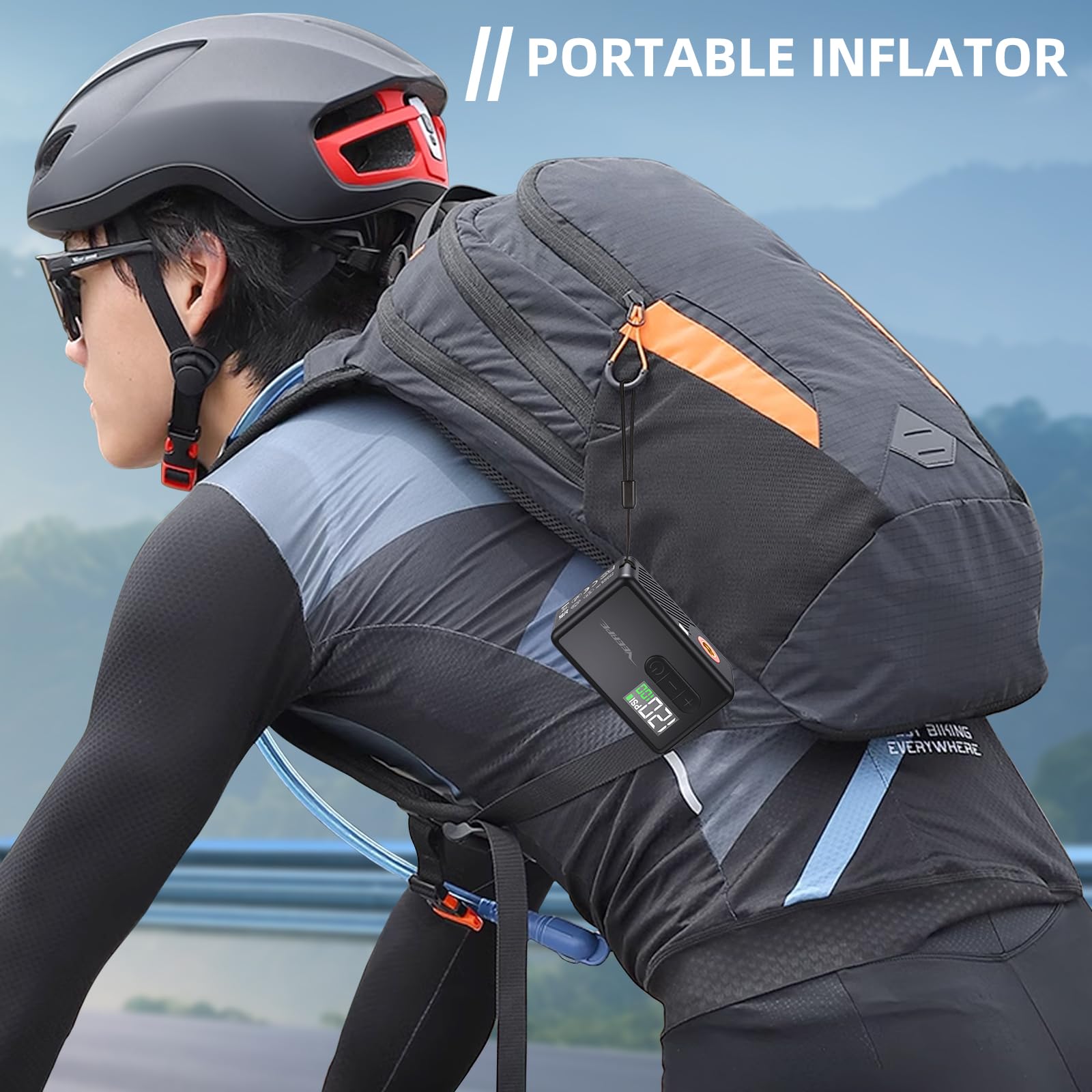 Automatic stop smart air pump for cycling tires