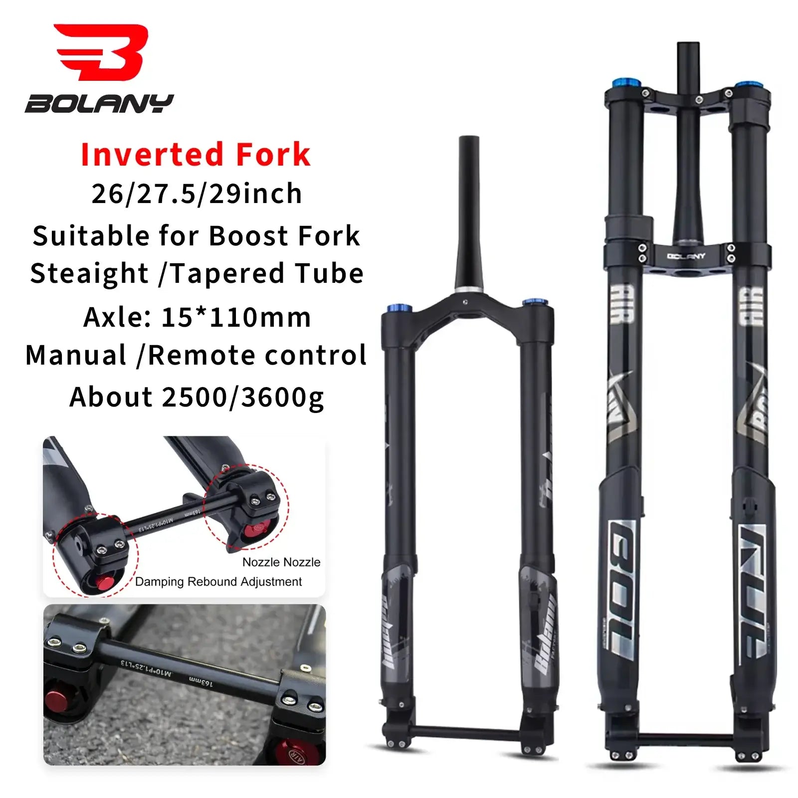BOLANY VSNA279 Dual Crown Inverted Air Fork for MTB