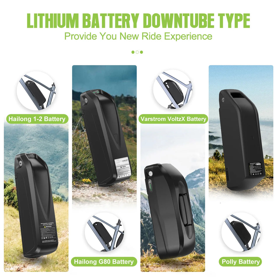 Bafang and Tongsheng compatible Hailong battery pack side view