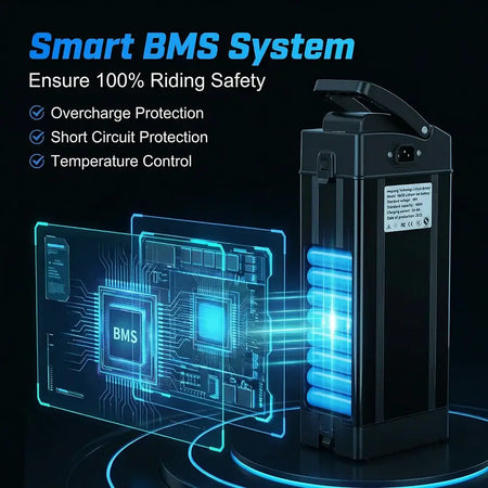Smart BMS System for 48V Folding E-Bike Battery - 12Ah 20Ah 30Ah 40Ah Lithium-ion 18650 Pack for 250W-800W Motors