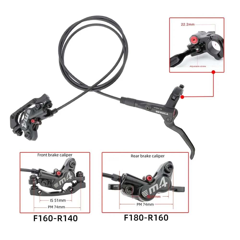   MEROCA 4-Piston MTB Hydraulic Brake Set