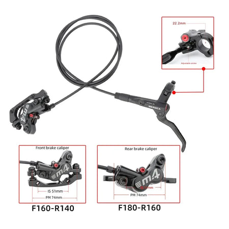   MEROCA 4-Piston MTB Hydraulic Brake Set