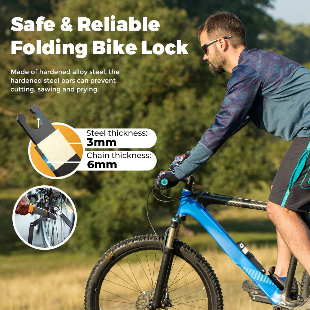   VICTGOAL Portable Folding Bicycle Lock - Secure Your Ride with Confidence