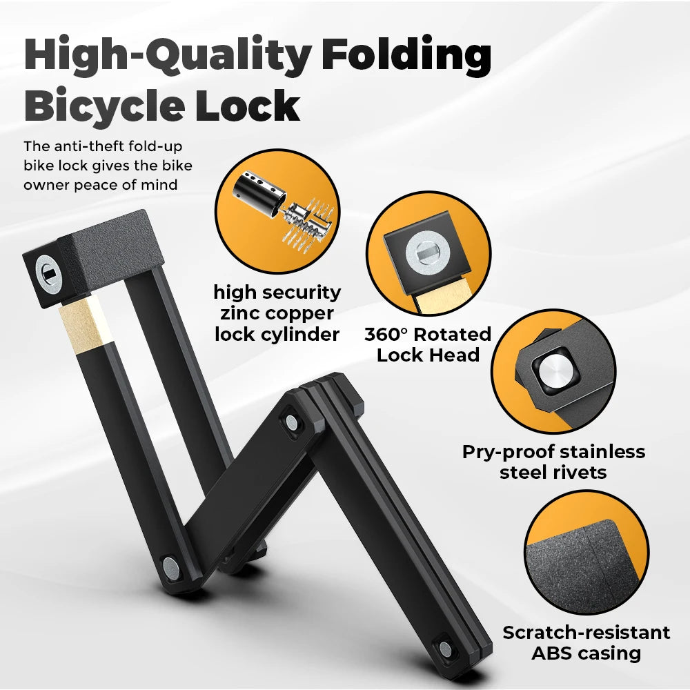  VICTGOAL Portable Folding Bicycle Lock - Secure Your Ride with Confidence