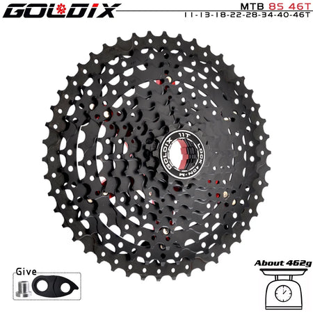   GOLDIX Black MTB Cassette 8/9/10/11/12 Speed 40/42/46/50T K7 Bicycle Freewheel Sprocket