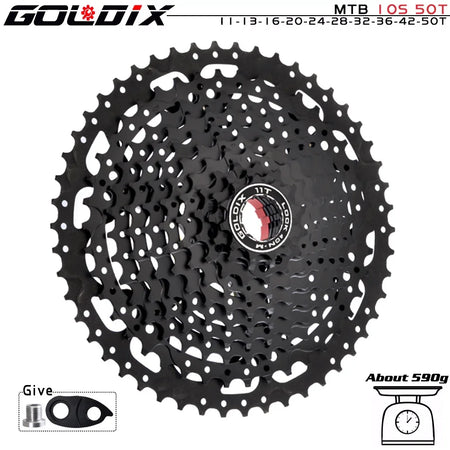   GOLDIX Black MTB Cassette 8/9/10/11/12 Speed 40/42/46/50T K7 Bicycle Freewheel Sprocket