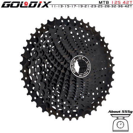   GOLDIX Black MTB Cassette 8/9/10/11/12 Speed 40/42/46/50T K7 Bicycle Freewheel Sprocket