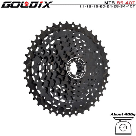   GOLDIX Black MTB Cassette 8/9/10/11/12 Speed 40/42/46/50T K7 Bicycle Freewheel Sprocket